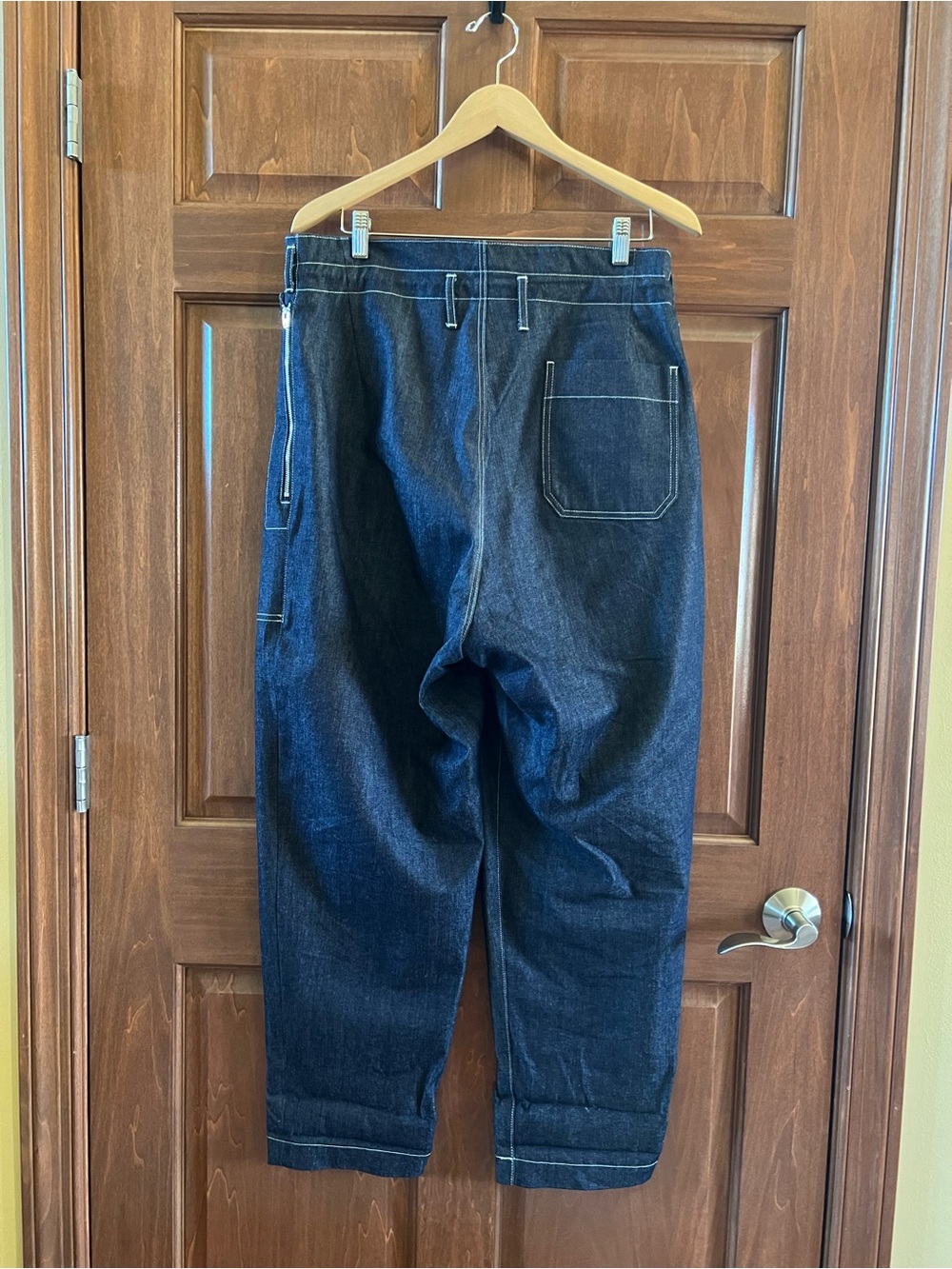 Yohji Yamamoto Jeans Dark Denim Pants Wide Leg Blue Indigo Size S (2 Japanese) - Picture 13 of 15